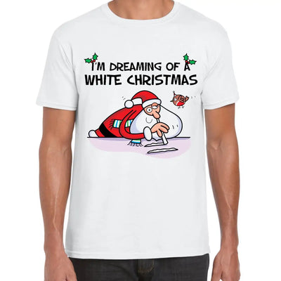 White Christmas Santa Claus Cocaine Funny Men’s T-Shirt