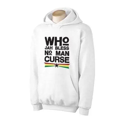 Who Jah Bless No Man Curse Reggae Hoodie S / White