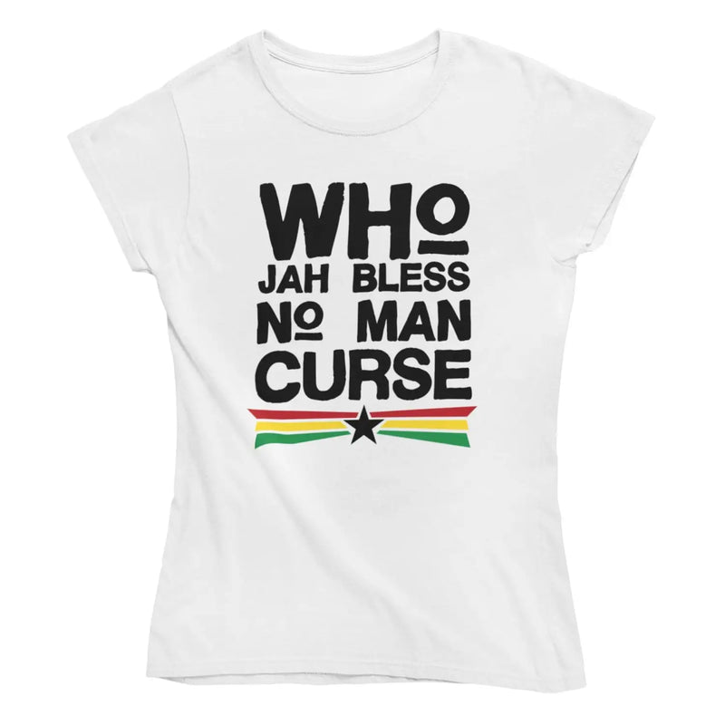 Who Jah Bless No Man Curse Women’s T-Shirt - XL / White -