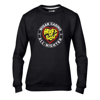 Wigan Casino Heart of Soul Women's Sweatshirt Jumper M / Black