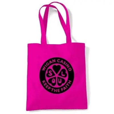 Wigan Casino Keep The Faith Shoulder Bag Dark Pink