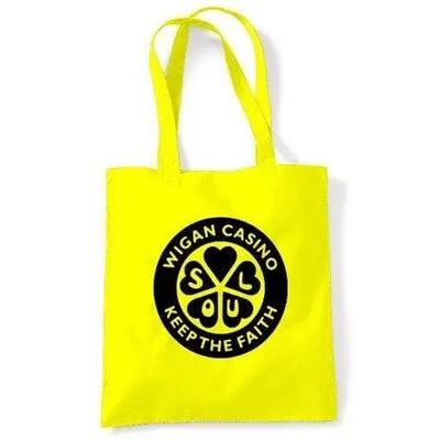 Wigan Casino Keep The Faith Shoulder Bag Yellow