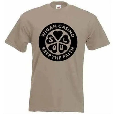 Wigan Casino Keep The Faith T-Shirt L / Khaki