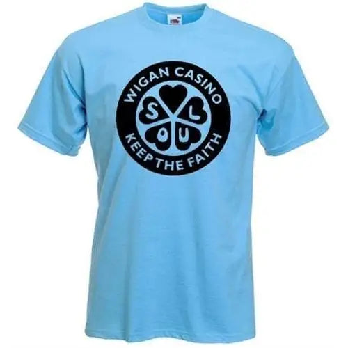 Wigan Casino Keep The Faith T-Shirt L / Light Blue