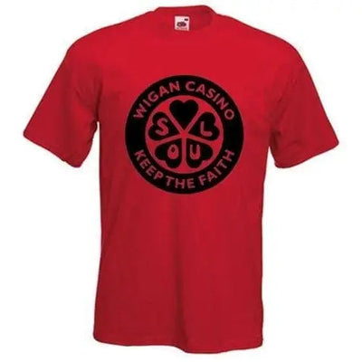 Wigan Casino Keep The Faith T-Shirt L / Red