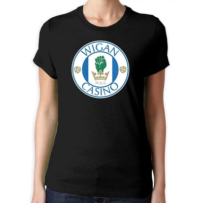 Wigan Casino Northern Soul Football Logo Women's T-Shirt XL / Black
