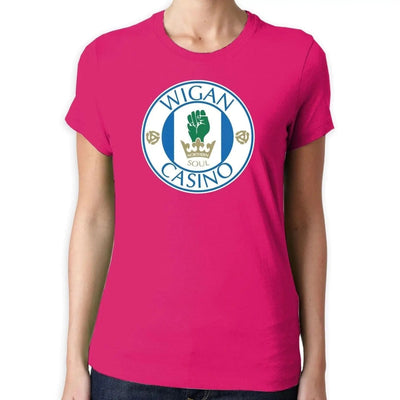 Wigan Casino Northern Soul Football Logo Women's T-Shirt XL / Hot Pink