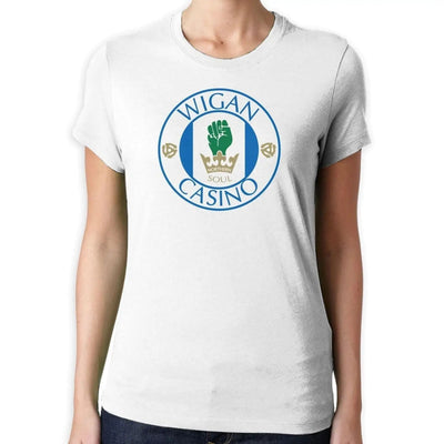Wigan Casino Northern Soul Football Logo Women's T-Shirt XXL / White