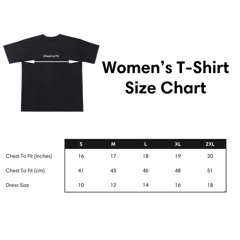 womens t-shirt size chart