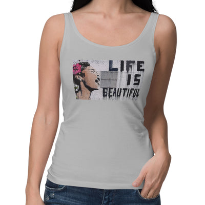 Banksy Life is Beautiful Women's Vest Top