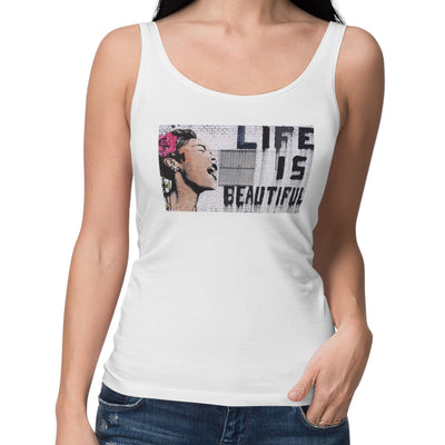 Banksy Life is Beautiful Women's Vest Top