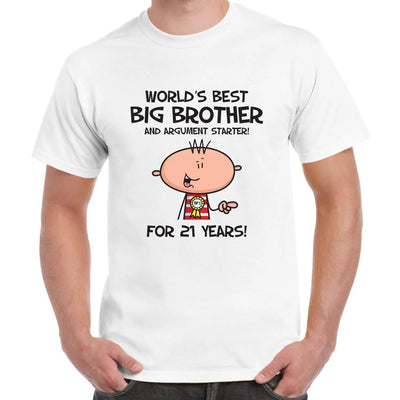 Worlds Best Big Brother Men's 21st Birthday Present T-Shirt M