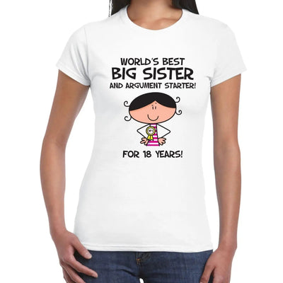 Worlds Best Big Sister Women's 18th Birthday Present T-Shirt S