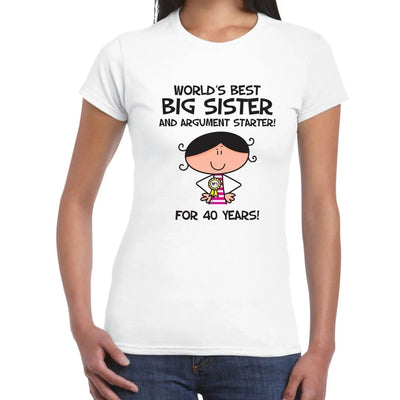 Worlds Best Big Sister Women's 40th Birthday Present T-Shirt XL