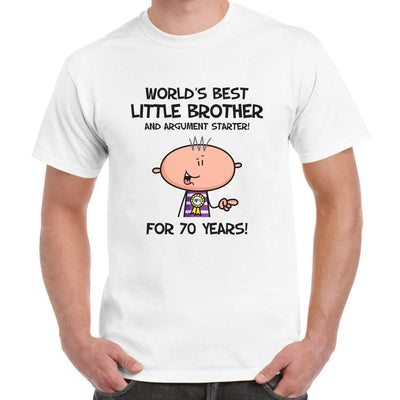 Worlds Best Little Brother Men's 70th Birthday Present T-Shirt S