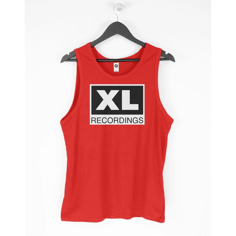 XL Recordings Vest Top - House Music Rave DJ Oldskool SL2 T-Shirt XL / Red
