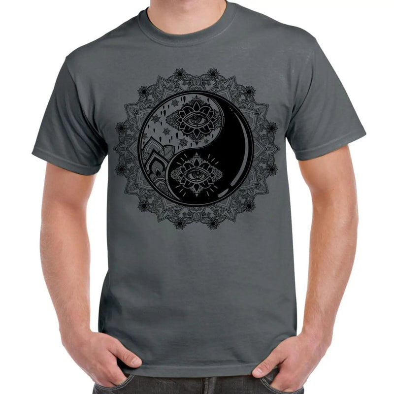 Yin and Yang Mandala Hipster Tattoo Large Print Men&