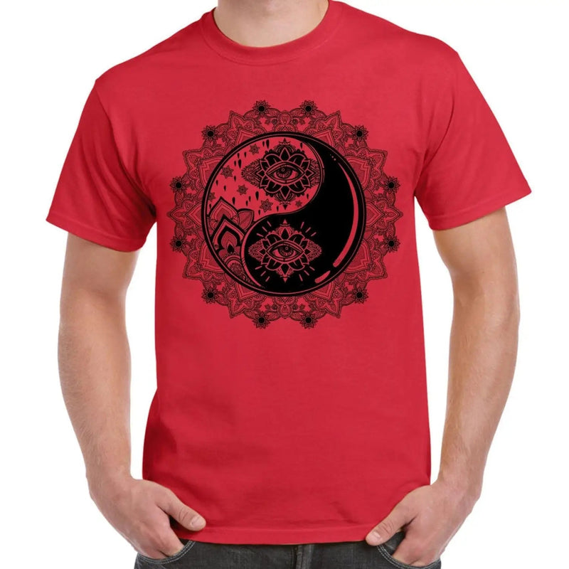 Yin and Yang Mandala Hipster Tattoo Large Print Men&