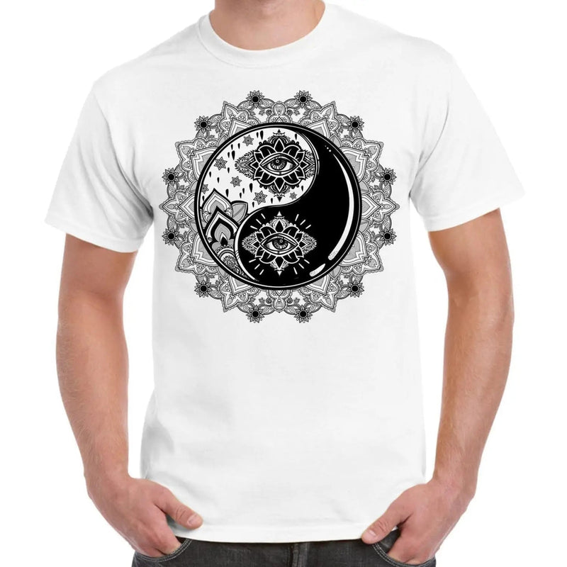 Yin and Yang Mandala Hipster Tattoo Large Print Men&