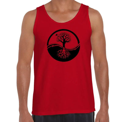 Yin and Yang Tree of Life Men's Tank Vest Top XXL / Red