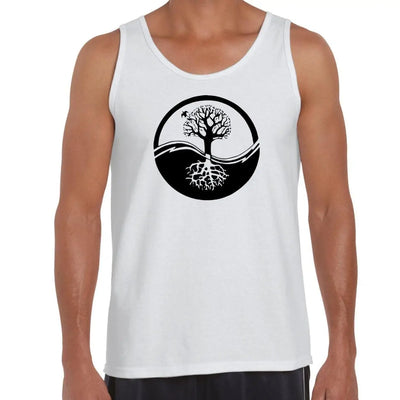 Yin and Yang Tree of Life Men's Tank Vest Top XXL / White