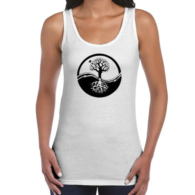 Yin and Yang Tree of Life Women's Tank Vest Top L / White