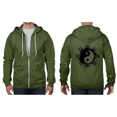 Yin & Yang Full Zip Hoodie M / Bottle Green