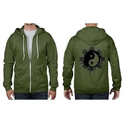Yin & Yang Full Zip Hoodie M / Bottle Green