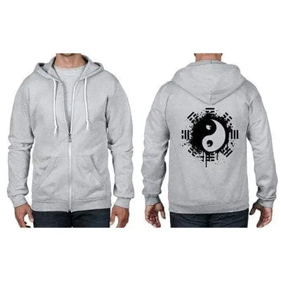 Yin & Yang Full Zip Hoodie M / Heather Grey