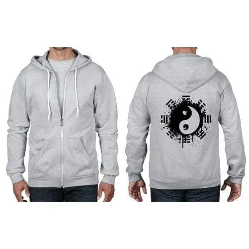 Yin & Yang Full Zip Hoodie M / Heather Grey