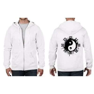 Yin & Yang Full Zip Hoodie M / White