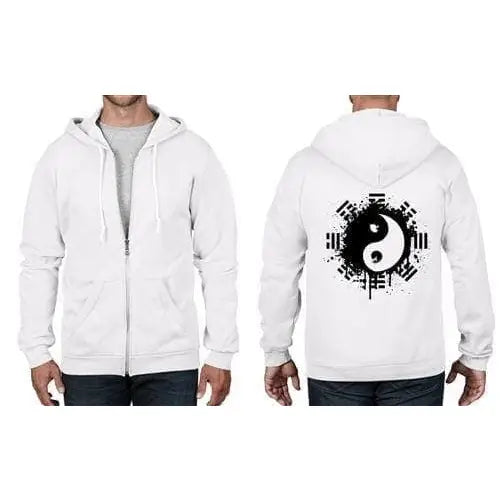 Yin & Yang Full Zip Hoodie M / White