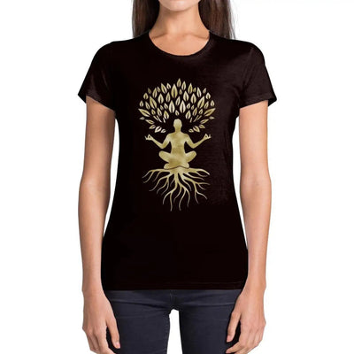 Yoga Tree of Life Sukhasana Easy Pose Women's T-Shirt Medium