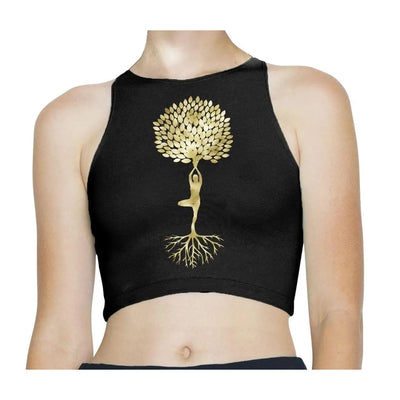 Yoga Tree of Life Vrikasana Tree Pose Womens Crop Top XL