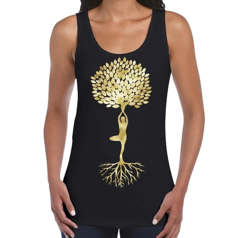 Yoga Tree of Life Vrikasana Tree Pose Womens Tank Vest Top Large