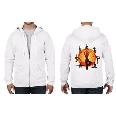 Yoga Wheel Full Zip Hoodie S / White
