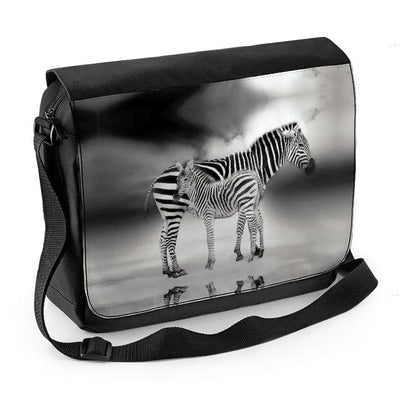 Zebra With Baby Laptop Messenger Bag